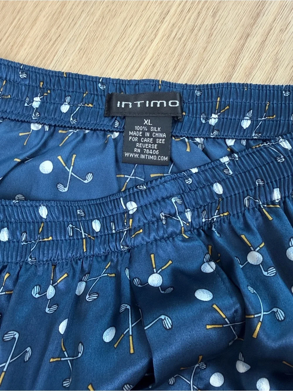 Intimo 100% Silk Golf Print Boxer Shorts XL